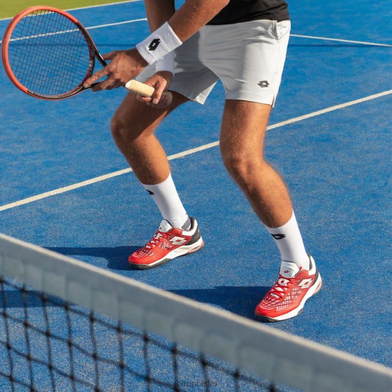 Lotto Męskie - Lotto Człowiek czerwony mak/cały biały/asfalt miraż 100 cly buty R4DBZ95