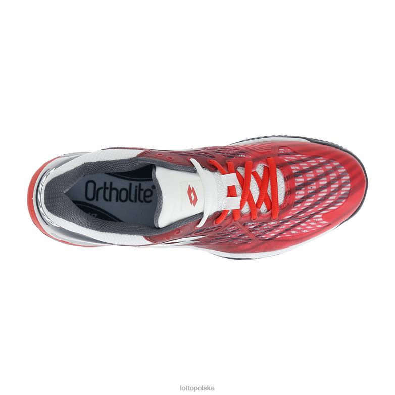 Lotto Męskie - Lotto Człowiek czerwony mak/cały biały/asfalt miraż 100 cly buty R4DBZ95