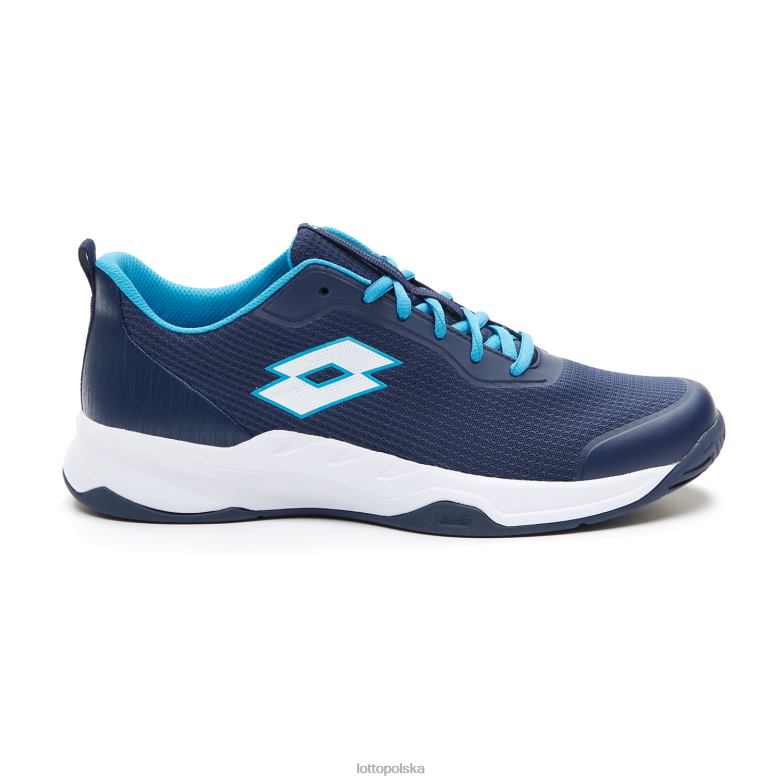 granatowy/cały biały/niebieski