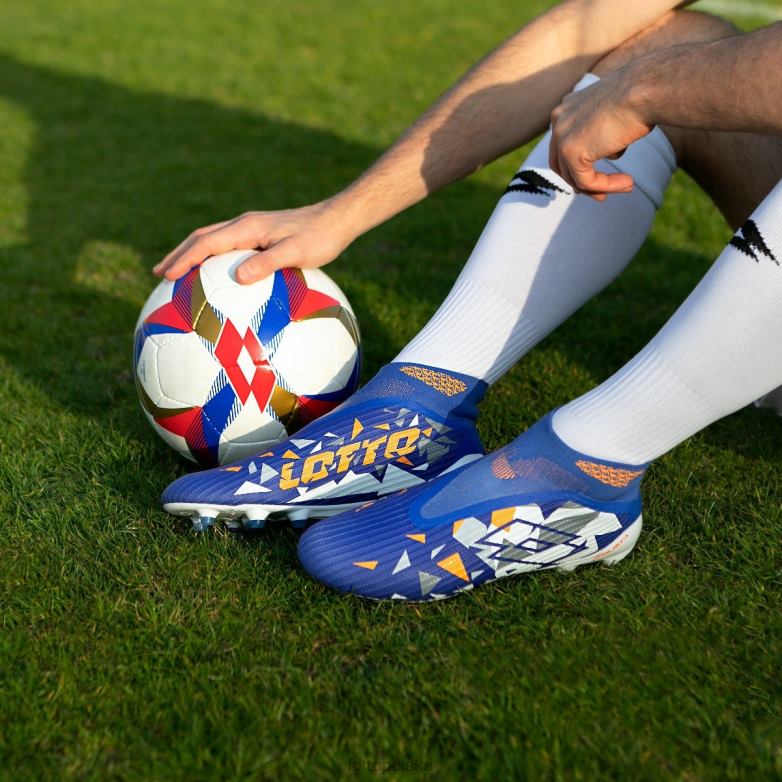 Lotto Męskie - Lotto Człowiek niebieski Amparo/cały biały/pomarańczowy beat solista 100 iv grawitacyjna fg buty R4DBZ151