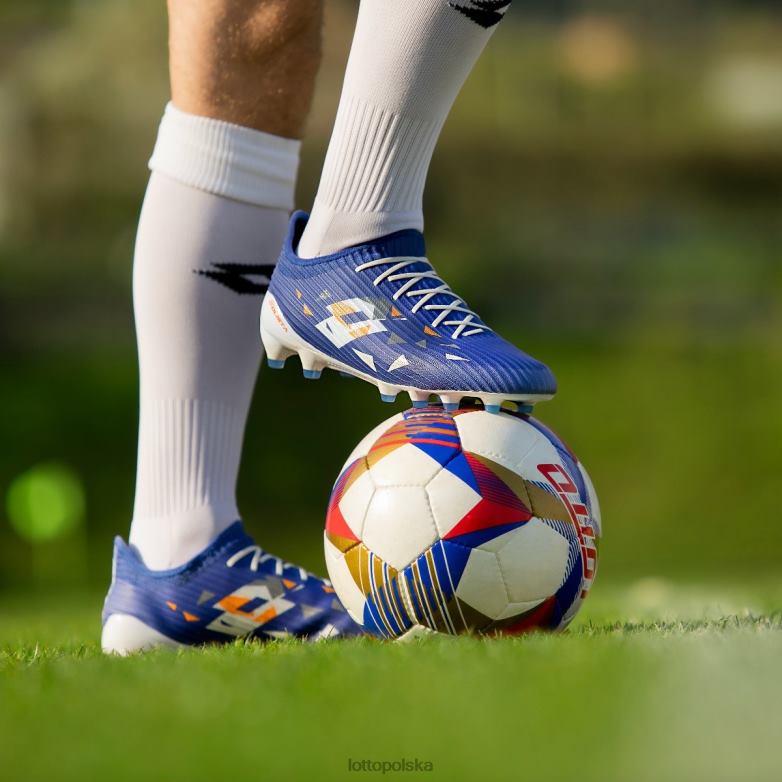 Lotto Męskie - Lotto Człowiek niebieski Amparo/cały biały/pomarańczowy beat solista 200 iv fg buty R4DBZ160