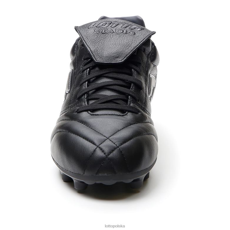 Lotto Męskie - Lotto Człowiek wszystko czarne/asfaltowe stadion 200 iii fg buty R4DBZ167