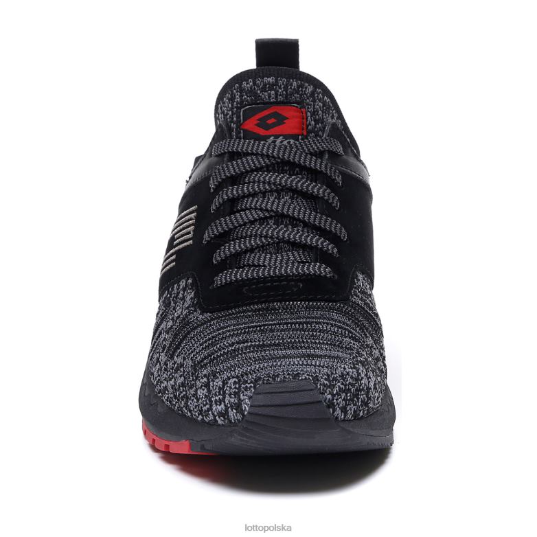 Lotto Polska Buty - Lotto Człowiek cały czarny/jasny asfalt dzianina maratońska buty R4DBZ49
