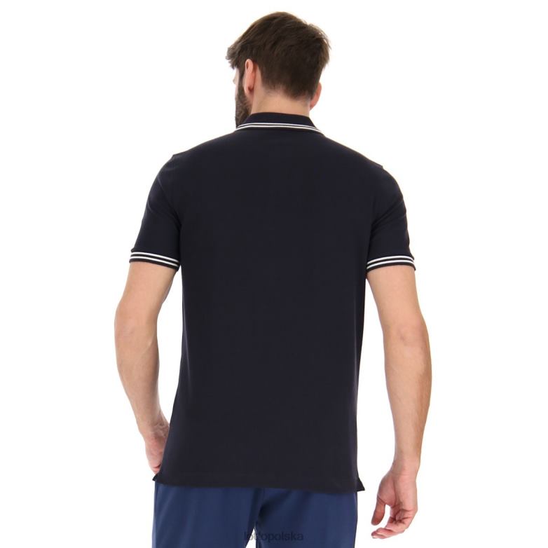 Lotto Męskie - Lotto Człowiek granatowy/jasnobiały klasyczne polo strój R4DBZ555