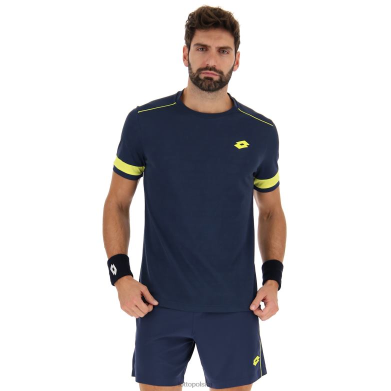Lotto Męskie - Lotto Człowiek ciemny dżins/kwaśny żółty superrapida w koszulce strój R4DBZ484