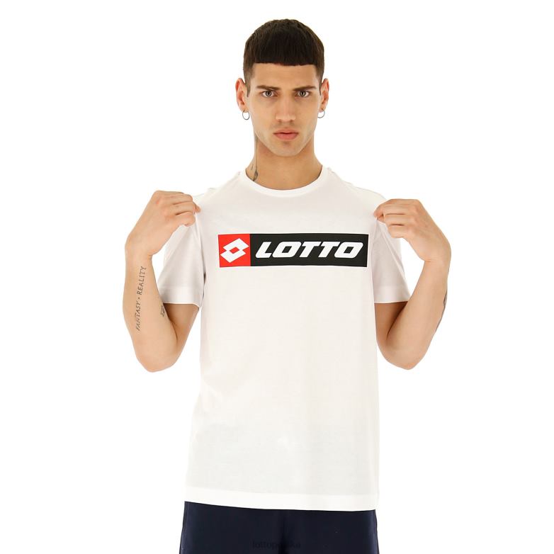 Lotto Męskie - Lotto Człowiek jasna biel logo koszulki strój R4DBZ429