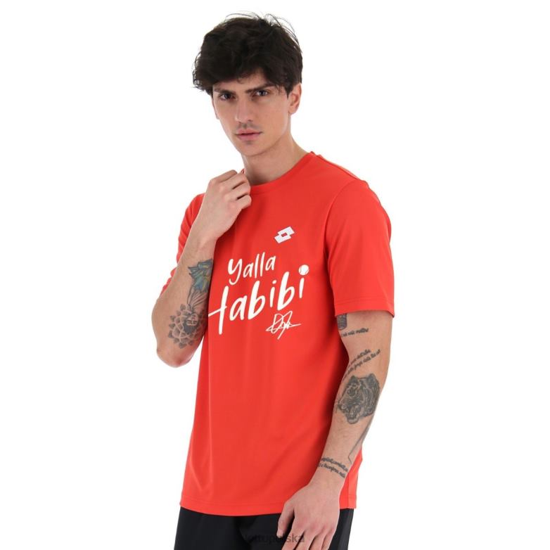 Lotto Męskie - Lotto Człowiek lekkoatletyka Koszulka Yalla Habibi Jabeur M czerwona strój R4DBZ441