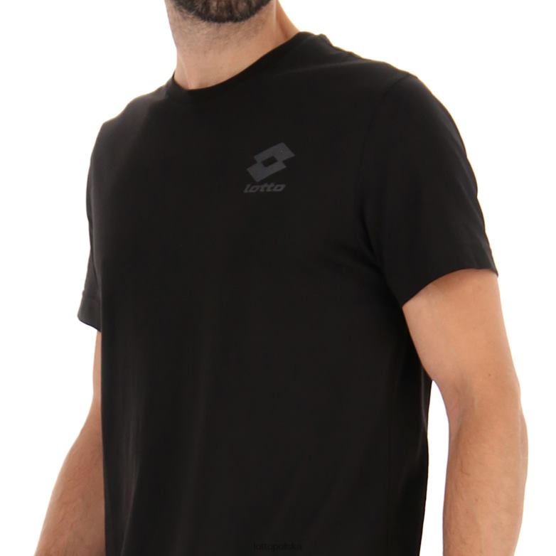 Lotto Męskie - Lotto Człowiek wszystko czarne/hebanowe podstawowa koszulka strój R4DBZ455