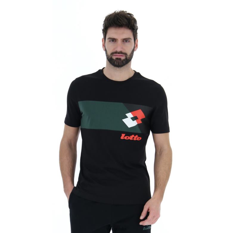 Lotto Męskie - Lotto Człowiek wszystko czarne koszulka Athletica LG III Tee JS strój R4DBZ385