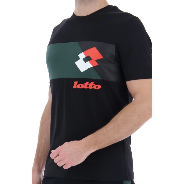 Lotto Męskie - Lotto Człowiek wszystko czarne koszulka Athletica LG III Tee JS strój R4DBZ385
