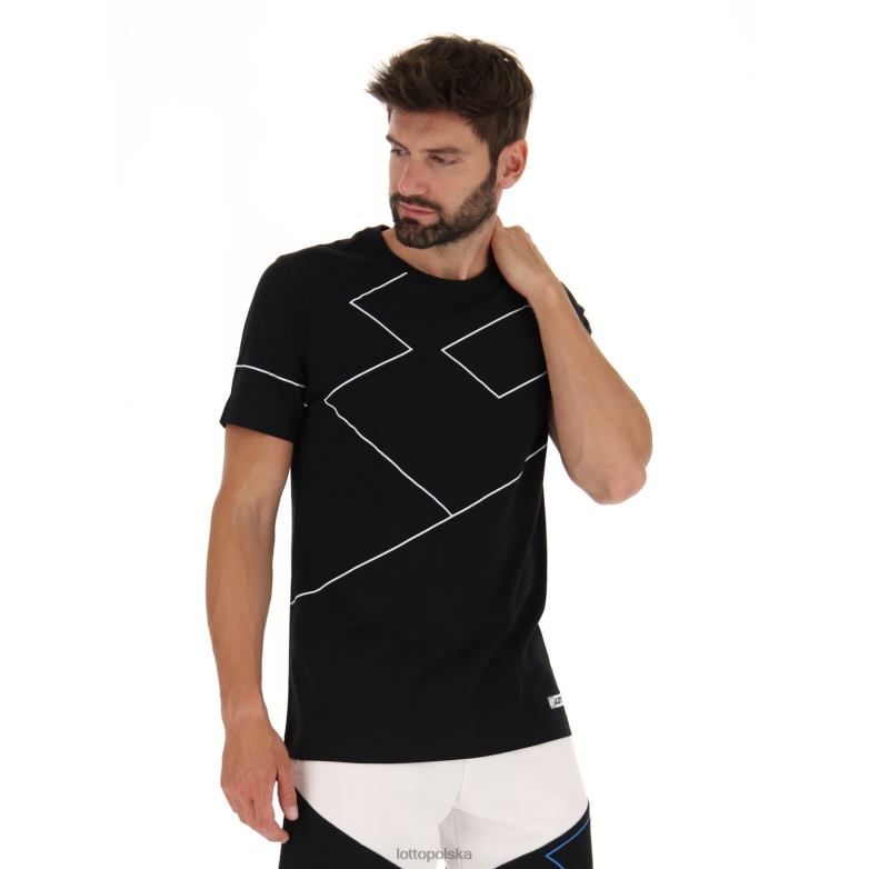 Lotto Męskie - Lotto Człowiek wszystko czarne logo vii koszulka 2 strój R4DBZ411