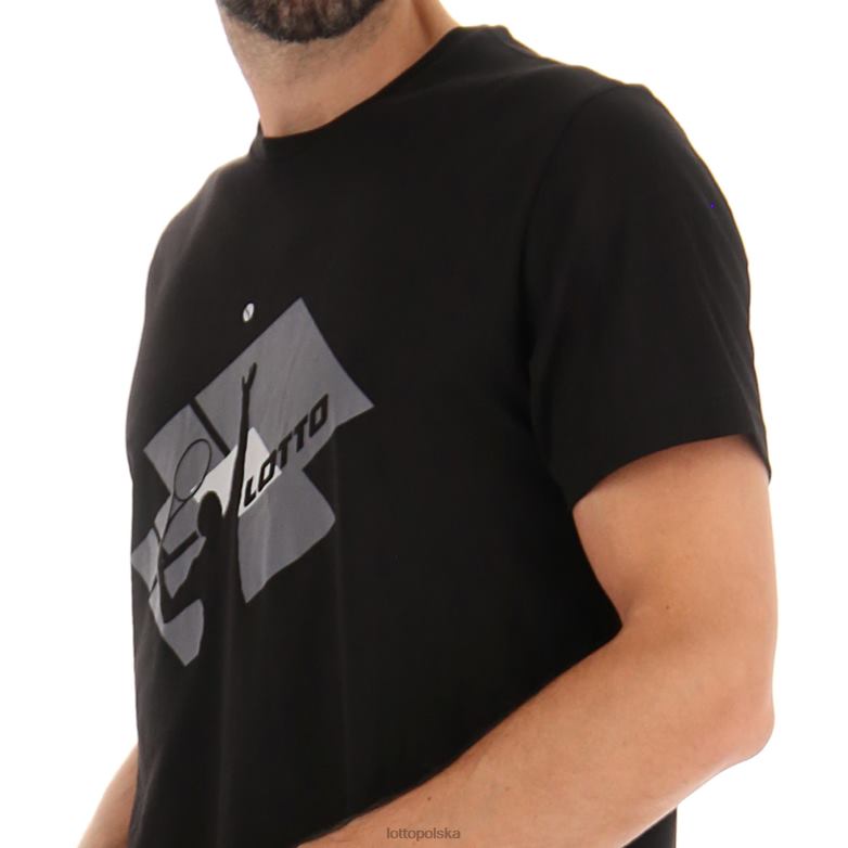 Lotto Męskie - Lotto Człowiek wszystko czarne tee losanga vi strój R4DBZ445