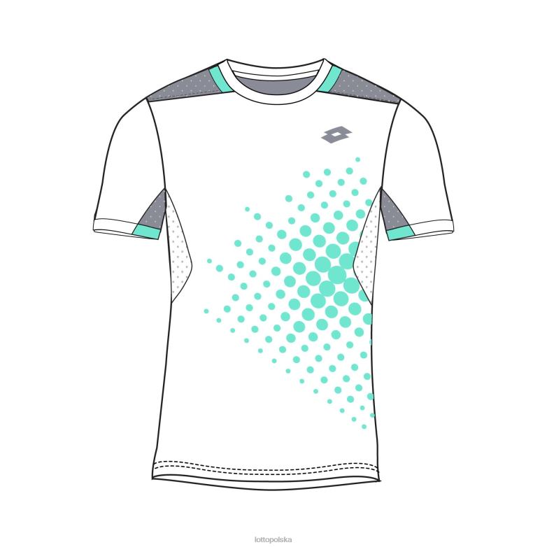Lotto Polska - Lotto dzieci jasny biały/zielony 929c górna koszulka b iv 1 strój R4DBZ1158
