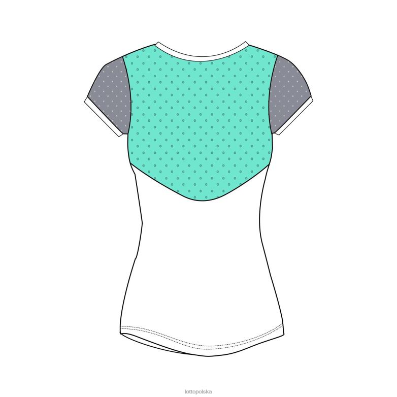 Lotto Polska - Lotto dzieci jasny biały/zielony 929c górna koszulka g iv 1 strój R4DBZ1159