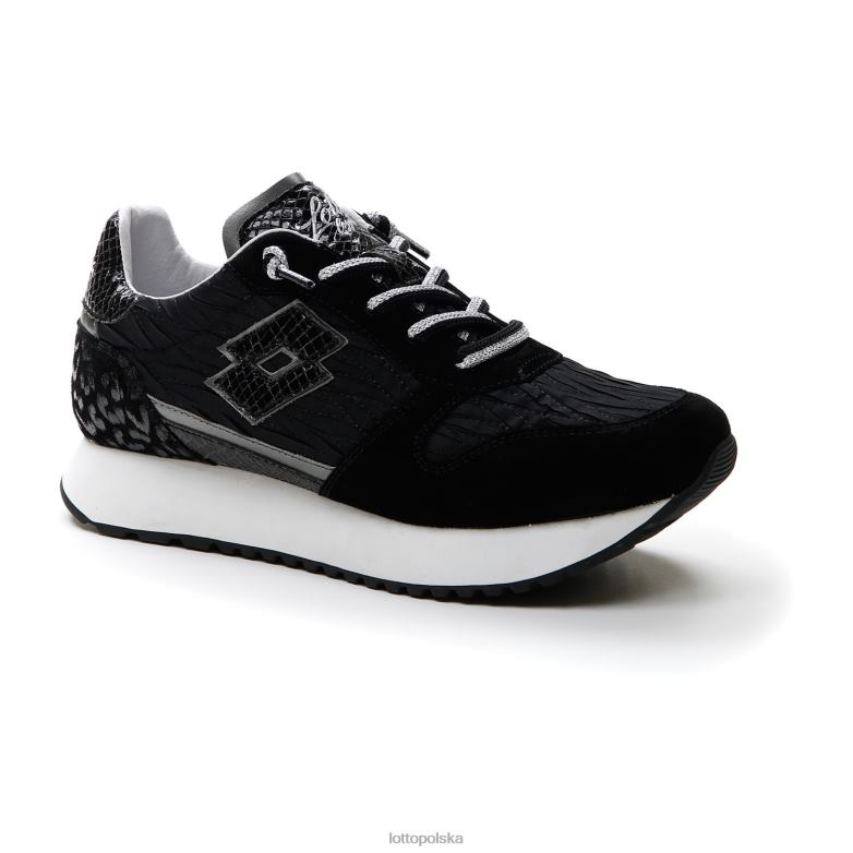 Lotto Polska Buty - Lotto kobieta cały czarny/grawitacyjny tytan klin w buty R4DBZ699