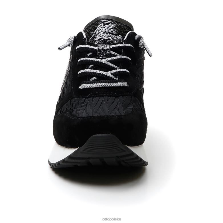 Lotto Polska Buty - Lotto kobieta cały czarny/grawitacyjny tytan klin w buty R4DBZ699
