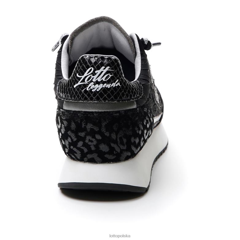 Lotto Polska Buty - Lotto kobieta cały czarny/grawitacyjny tytan klin w buty R4DBZ699