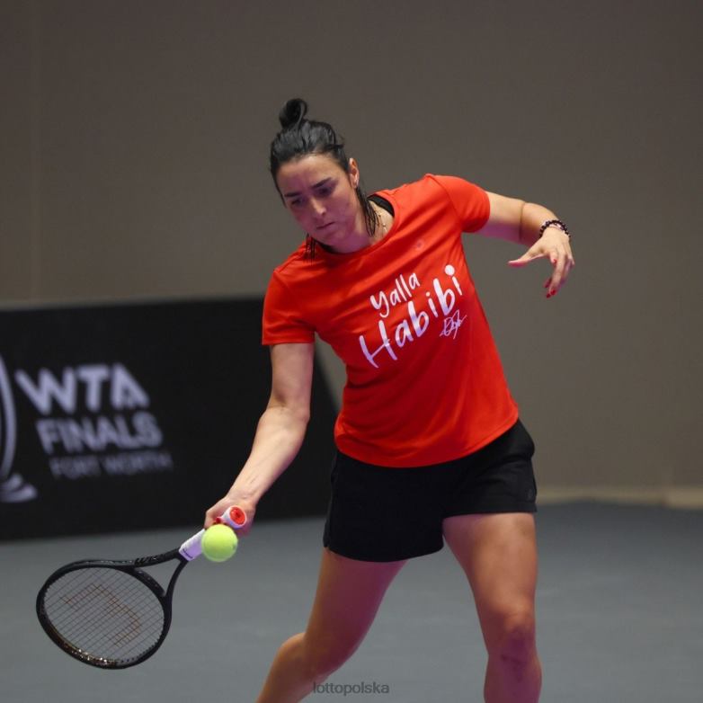 Lotto Polska - Lotto kobieta lekkoatletyka yalla habibi jabeur w czerwonej koszulce strój R4DBZ878