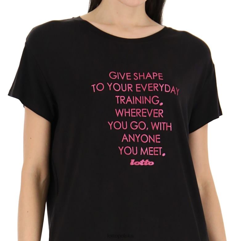 Lotto Polska - Lotto kobieta wszystko czarne tekst koszulki w vi strój R4DBZ907