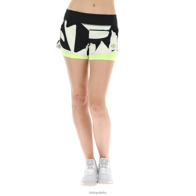 Lotto Polska - Lotto kobieta jasny biały/cały czarny pierwsza dziesiątka w iii short prt2 pl strój R4DBZ1028