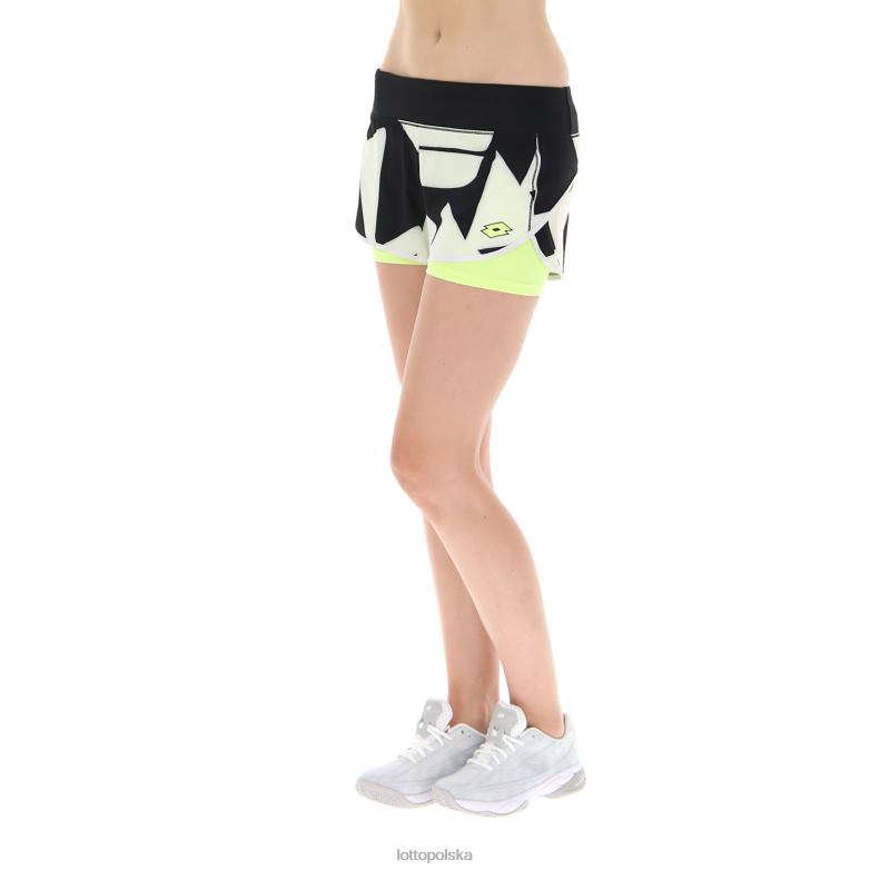 Lotto Polska - Lotto kobieta jasny biały/cały czarny pierwsza dziesiątka w iii short prt2 pl strój R4DBZ1028